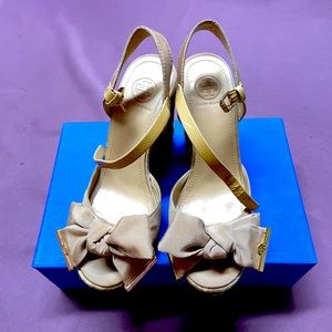 Tory Burch Penny Bow Wedge Sandals